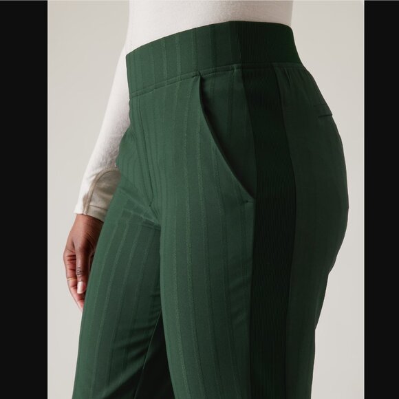 Athleta Pants - NWOT Athleta Brooklyn Mid Rise Ankle Pant Color: Seaweed Gloss Stripe 4 Tall